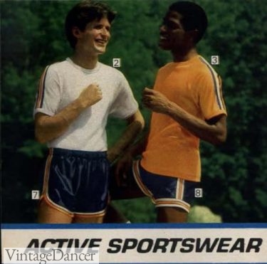 1979 retro mens gym shorts and T shirts