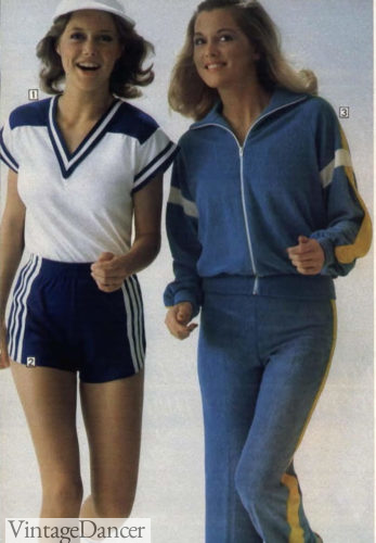 1970s workout clothes women running shorts track suit