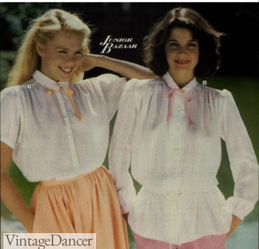 1979 romantic peasant blouses 1980s fashion women