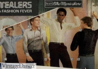 1970s men disco shirts vintage ad 1979