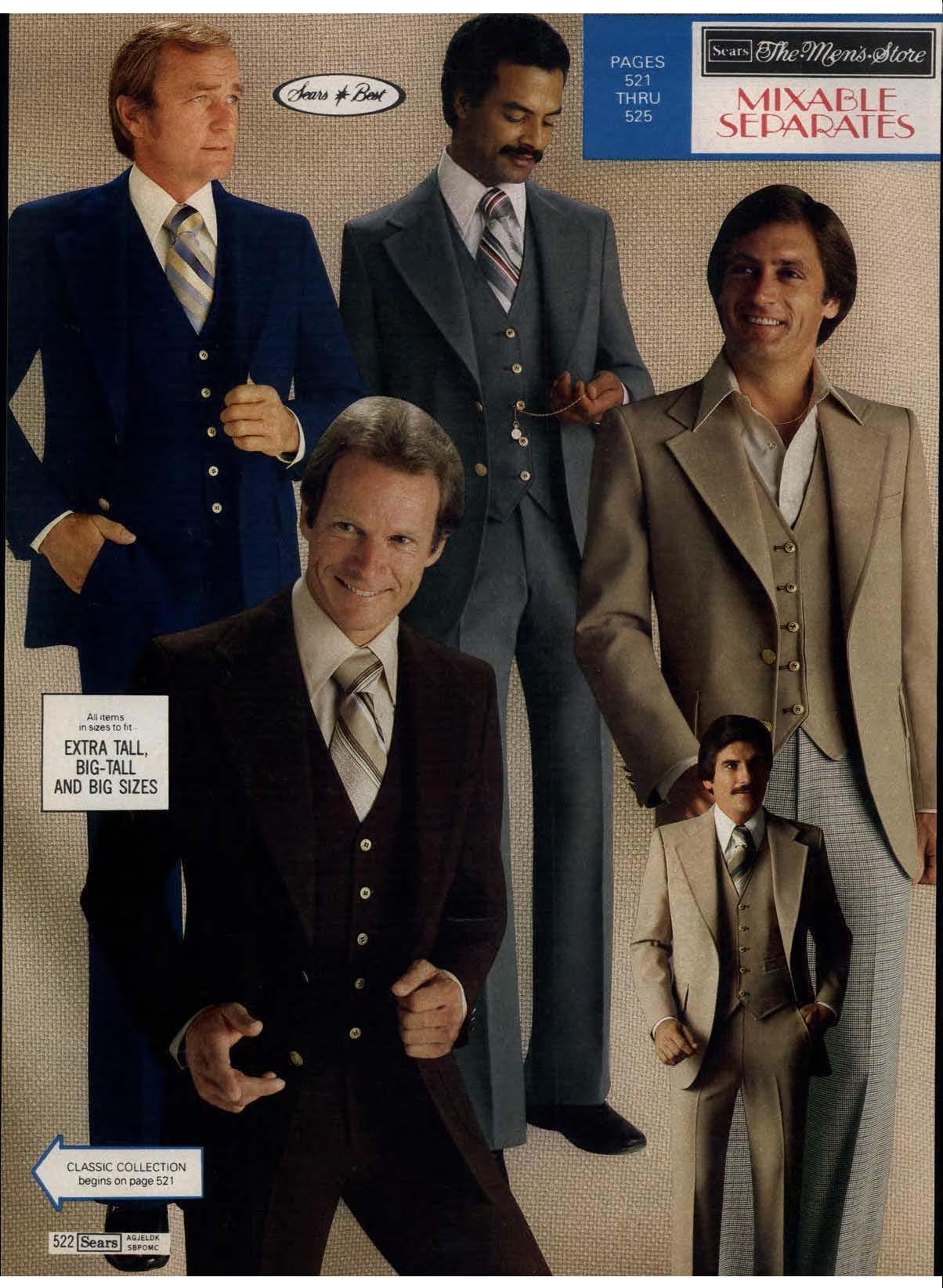 1970s Men's Suits History Sport Coats & Tuxedos