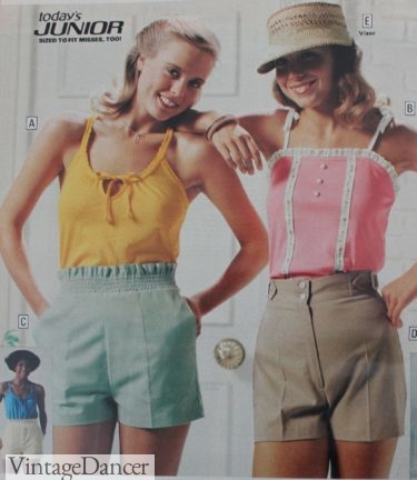 1979 tank tops and shorts 70s summer clothes for girls