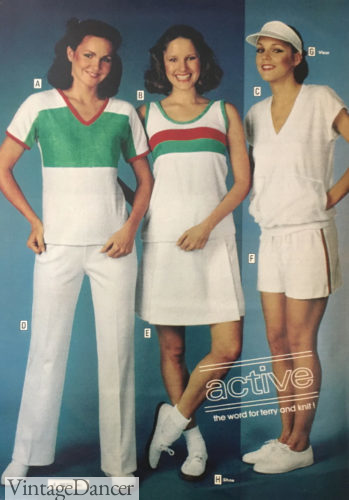 70s tennis outfits women pants shorts skirt