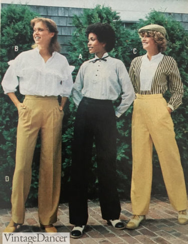 1970s 80s pleat waist pants in 1979
