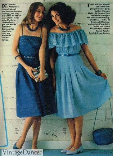 80s dresses 1981 sun dress, peasant dress (German)