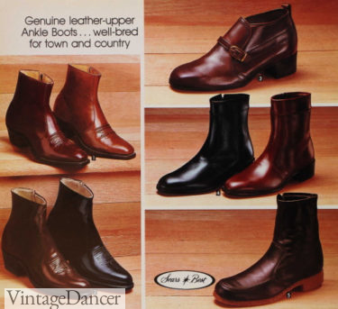 1982 mens ankle boots 80s mens shoes for guys at VintageDancer