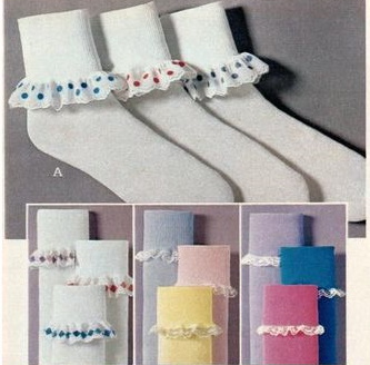 1984 ribbon and lace trim socks