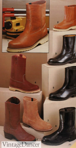 1984 men's pull on Wellington boots at VintageDancer boots