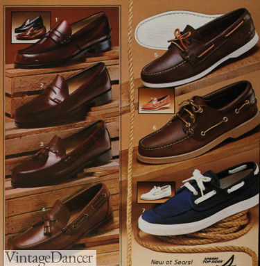 1984 men's loafers and boat shoes at VintageDancer