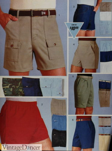 1980s 1985 all mens shorts styles