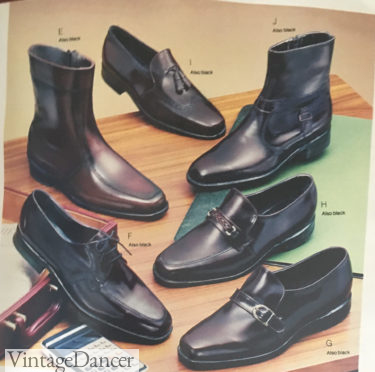1980s mens boots and dress shoes loafers to wear with suits
