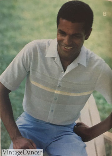 1986 black mens summer shirt retro at VintageDancer