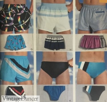 Mens 1980s swim shorts and brief styles Speedos