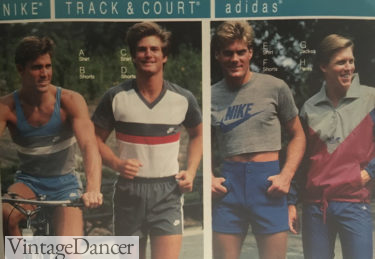 1986 men's gym shorts and tops- tank top, T shirt, crop shirt, windbreaker