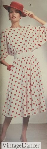 1986 polka dots 50s style dress