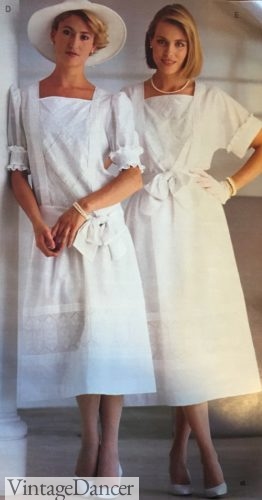 80s 1980s dress 1986 white peasant dresses (Edwardian era)