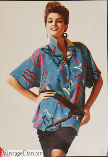 80s girls outfit women shirt with belt memphis