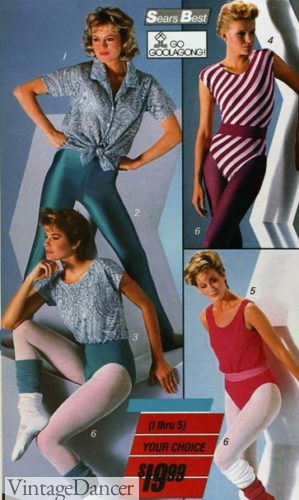 1986 metallic or jersey leotards and leggings