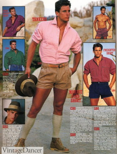 1980s safari shirt and shorts #hikercore gay mens fashion