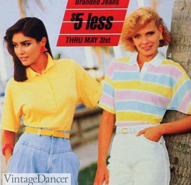 1986 polo shirts 80s casual fashion women