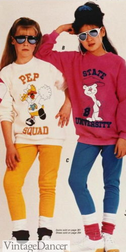 1980s outfits nostalgic sweater sweatshirts leggings layered socks