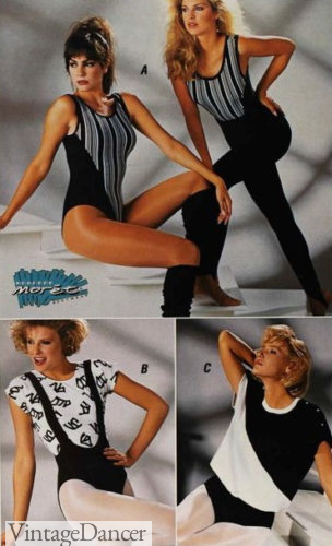 1987 black and white was the "in" pattern for workout clothes
