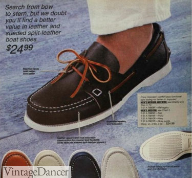 1980s mens boat shoes casual 80s shoes for men