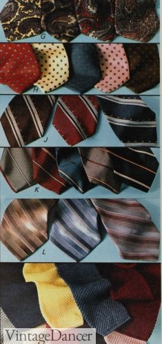 1980s mens silk ties and knit ties