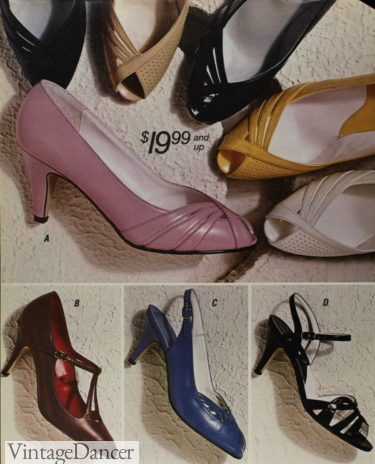 80s heels 1980s peep toe heel shoes footwear women girls teens
