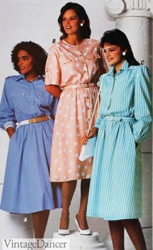1987 shirtdresses 80s casual dresses