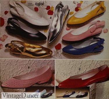 80s dressy flats shoes styles history