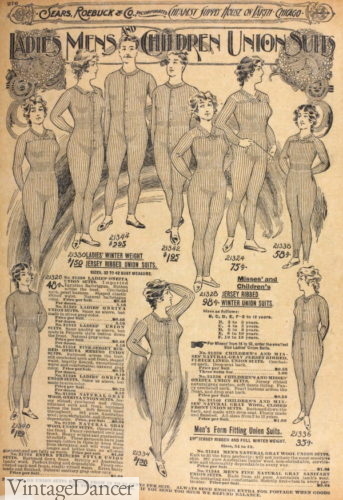 Victorian winter underwear union suits or long johns