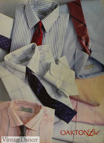 1988 mens dressy shirts and ties at VintageDancer