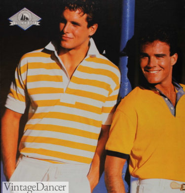 1988 guys rugby shirts, mens shirts striped at VintageDancer