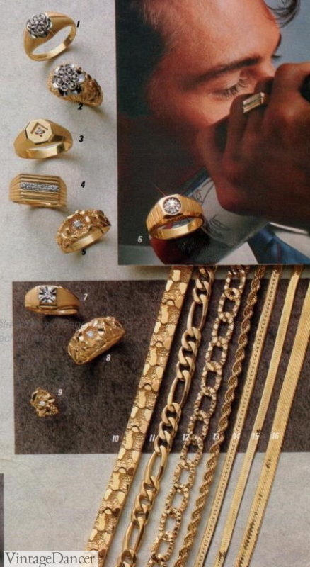 1988 mens diamond rings and gold chain necklaces