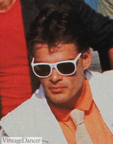 80s mens sunglasses white plastic frames trendy with teens