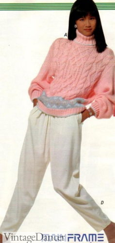 What did popular girls wear in the 80s? 80s pink sweater fashion outfit