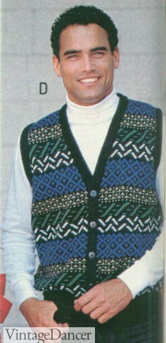 1989 men's fair isle sweater vests