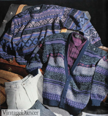 1989 men's Zeppelin ski sweaters 80s ugly sweaters at VintageDancer