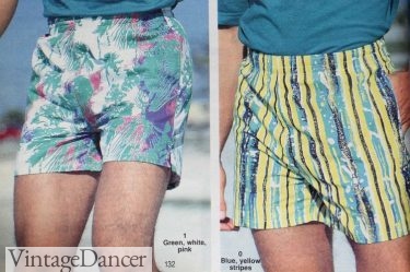 1990 mens tropical prints and painted stripes swim trunks mens teens