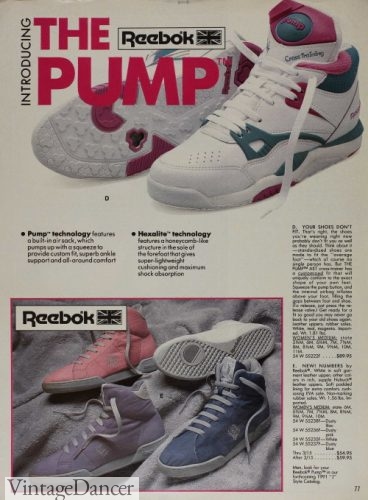1991 Air Pumps and Reebok sneakers