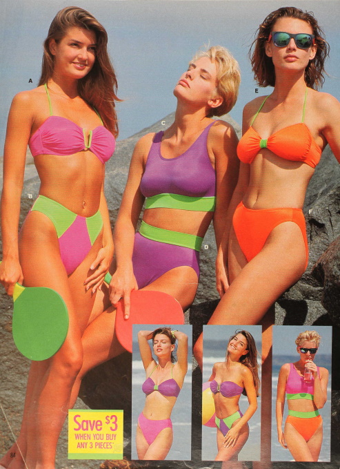 80s Swimsuits 90s Bathing Suits Bikini Swimwear