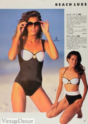 1990s vintage swimsuits 90s bathing suits bikini one piece