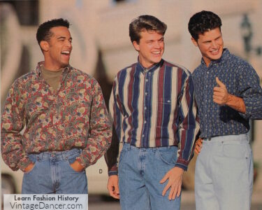 90s outfits for guys, casual shirts and jeans