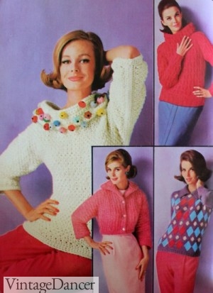 1963 chunky knit sweaters 1960s