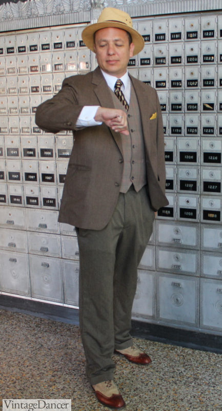 1930s mens outfit DIY brown suit