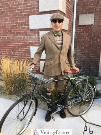 Men's tweed run ride outfit based on a vintage riding pattern