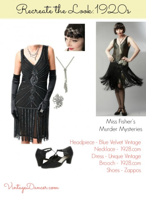 1920s beaded dress worn by Miss Fisher recreated. Get this look at VintageDancer.com/1920s