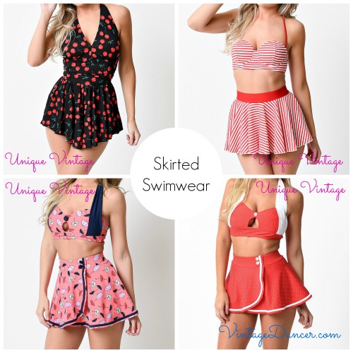 Cute skirted swimwear by Unique Vintage