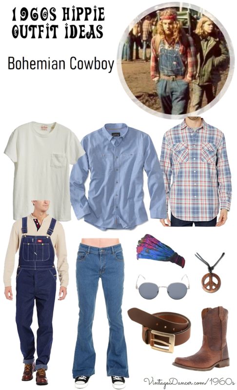 60s Hippie Outfit Ideas for guys - Bohemian Cowboy at VintageDancer